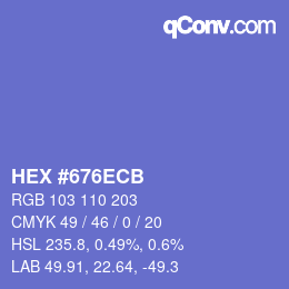 Color code: HEX #676ECB | qconv.com