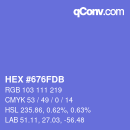 颜色代码: HEX #676FDB | qconv.com