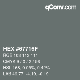 Código de color: HEX #67716F | qconv.com