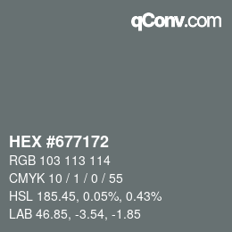 Color code: HEX #677172 | qconv.com