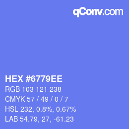 Color code: HEX #6779EE | qconv.com