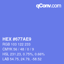 Color code: HEX #677AE9 | qconv.com