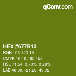 颜色代码: HEX #677B13 | qconv.com