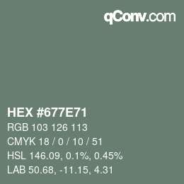 Color code: HEX #677E71 | qconv.com