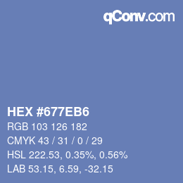 カラーコード: HEX #677EB6 | qconv.com