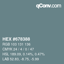 Farbcode: HEX #678388 | qconv.com