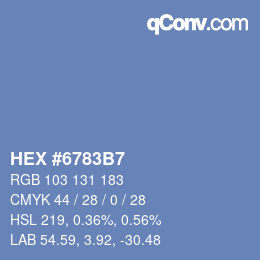 Farbcode: HEX #6783B7 | qconv.com