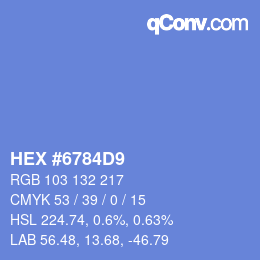 Color code: HEX #6784D9 | qconv.com