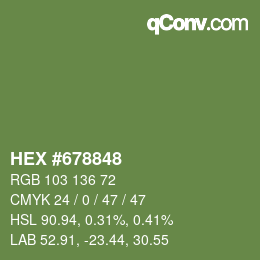 Color code: HEX #678848 | qconv.com