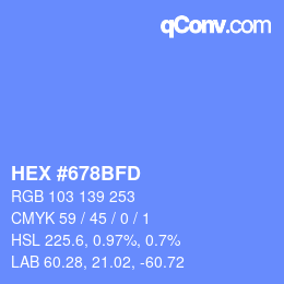 Color code: HEX #678BFD | qconv.com