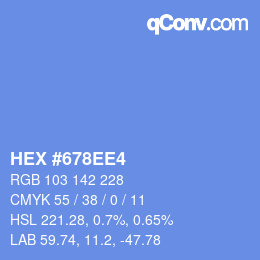 Color code: HEX #678EE4 | qconv.com