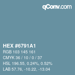 Color code: HEX #6791A1 | qconv.com