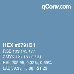 カラーコード: HEX #6791B1 | qconv.com