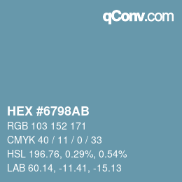 Color code: HEX #6798AB | qconv.com