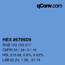 Color code: HEX #6799D9 | qconv.com