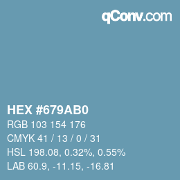 カラーコード: HEX #679AB0 | qconv.com