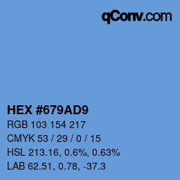 Color code: HEX #679AD9 | qconv.com