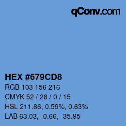 カラーコード: HEX #679CD8 | qconv.com