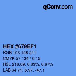 Farbcode: HEX #679EF1 | qconv.com