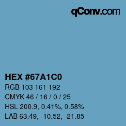 Color code: HEX #67A1C0 | qconv.com
