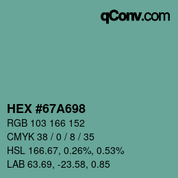 Color code: HEX #67A698 | qconv.com
