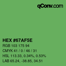 Código de color: HEX #67AF5E | qconv.com