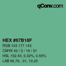 Código de color: HEX #67B18F | qconv.com