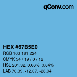 Color code: HEX #67B5E0 | qconv.com