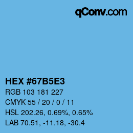 Farbcode: HEX #67B5E3 | qconv.com