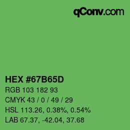 Farbcode: HEX #67B65D | qconv.com