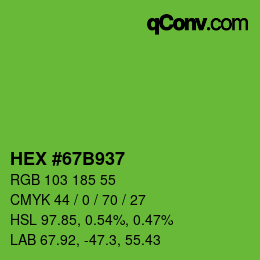 Color code: HEX #67B937 | qconv.com