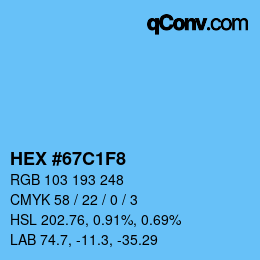 Color code: HEX #67C1F8 | qconv.com