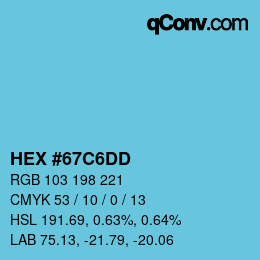 Color code: HEX #67C6DD | qconv.com