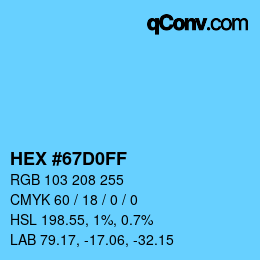 Color code: HEX #67D0FF | qconv.com