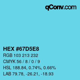 Color code: HEX #67D5E8 | qconv.com