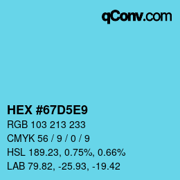 Color code: HEX #67D5E9 | qconv.com