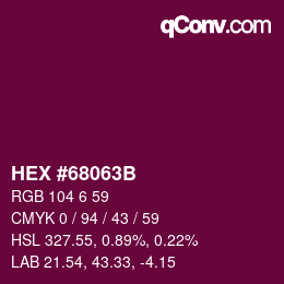 Color code: HEX #68063B | qconv.com