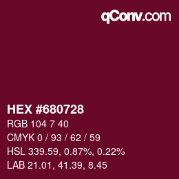 カラーコード: HEX #680728 | qconv.com