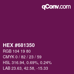 カラーコード: HEX #681350 | qconv.com