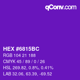Color code: HEX #6815BC | qconv.com