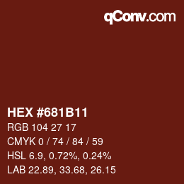 カラーコード: HEX #681B11 | qconv.com