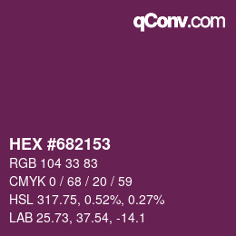 Color code: HEX #682153 | qconv.com