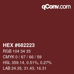 Farbcode: HEX #682223 | qconv.com