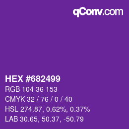 カラーコード: HEX #682499 | qconv.com