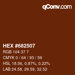 Farbcode: HEX #682507 | qconv.com