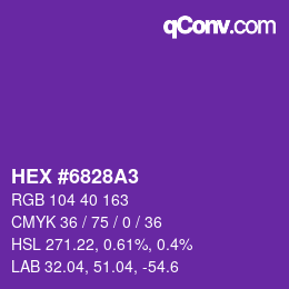 Farbcode: HEX #6828A3 | qconv.com