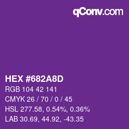 Color code: HEX #682A8D | qconv.com