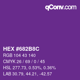 Color code: HEX #682B8C | qconv.com