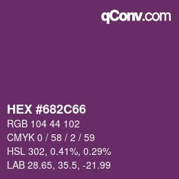 Color code: HEX #682C66 | qconv.com