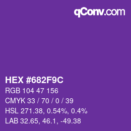 Color code: HEX #682F9C | qconv.com